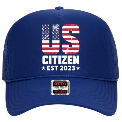 Proud US Citizenship Decoration American New USA Citizen High Crown Mesh Back Trucker Hat