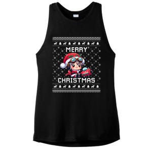 Pilot Ugly Christmas Outfit Idea Viation Lovers Cute Gift Ladies PosiCharge Tri-Blend Wicking Tank