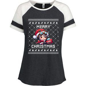 Pilot Ugly Christmas Outfit Idea Viation Lovers Cute Gift Enza Ladies Jersey Colorblock Tee