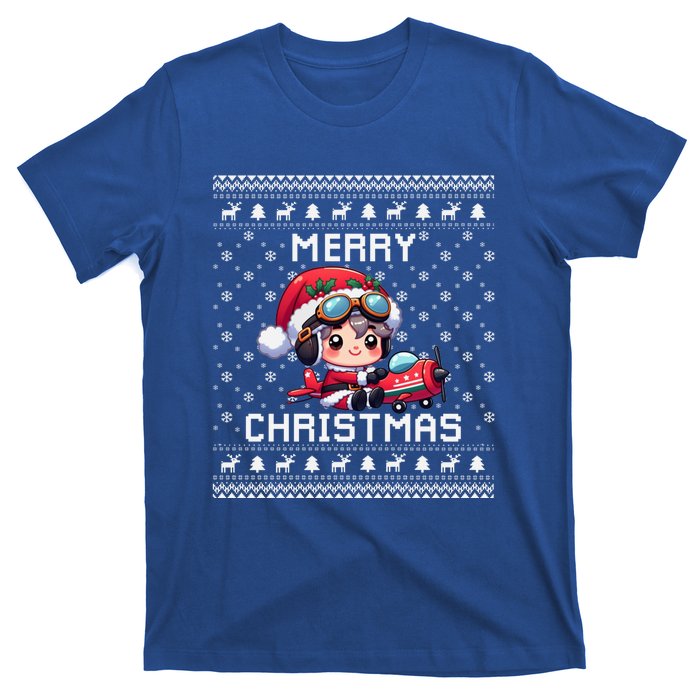 Pilot Ugly Christmas Outfit Idea Viation Lovers Cute Gift T-Shirt