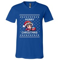 Pilot Ugly Christmas Outfit Idea Viation Lovers Cute Gift V-Neck T-Shirt