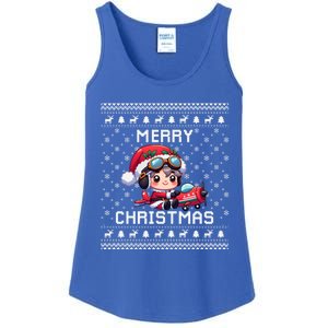 Pilot Ugly Christmas Outfit Idea Viation Lovers Cute Gift Ladies Essential Tank