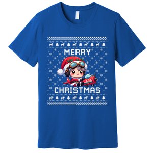 Pilot Ugly Christmas Outfit Idea Viation Lovers Cute Gift Premium T-Shirt