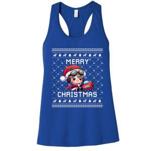 Pilot Ugly Christmas Outfit Idea Viation Lovers Cute Gift Women's Racerback Tank