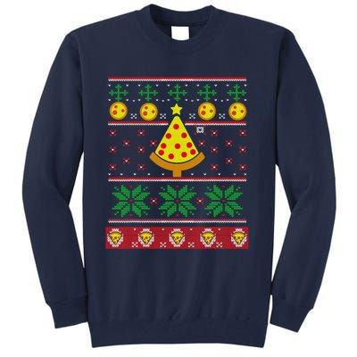 Pizza Ugly Christmas Sweater Xmas Crustmas Design Tall Sweatshirt