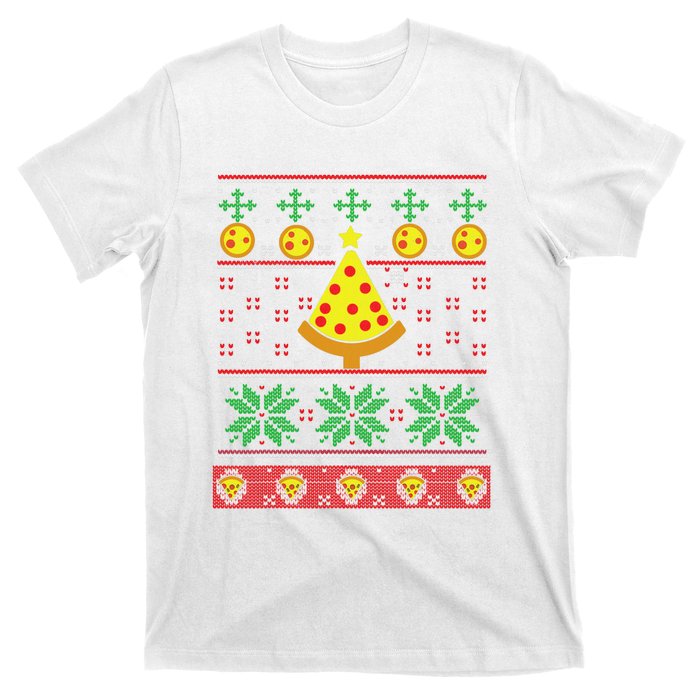 Pizza Ugly Christmas Sweater Xmas Crustmas Design T-Shirt