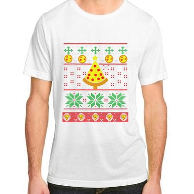 Pizza Ugly Christmas Sweater Xmas Crustmas Design Adult ChromaSoft Performance T-Shirt