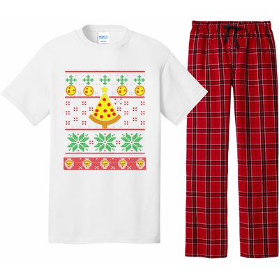 Pizza Ugly Christmas Sweater Xmas Crustmas Design Pajama Set