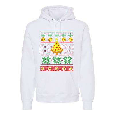 Pizza Ugly Christmas Sweater Xmas Crustmas Design Premium Hoodie