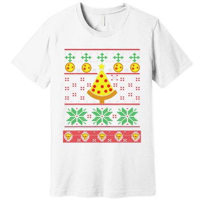 Pizza Ugly Christmas Sweater Xmas Crustmas Design Premium T-Shirt