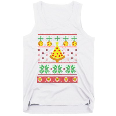 Pizza Ugly Christmas Sweater Xmas Crustmas Design Tank Top