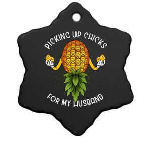 Picking Up Chicks for Husband Swinger Upside Down Pineapple Ceramic Star Ornament