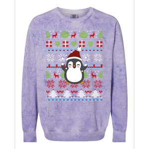 Penguin Ugly Christmas Penguin Gift Colorblast Crewneck Sweatshirt