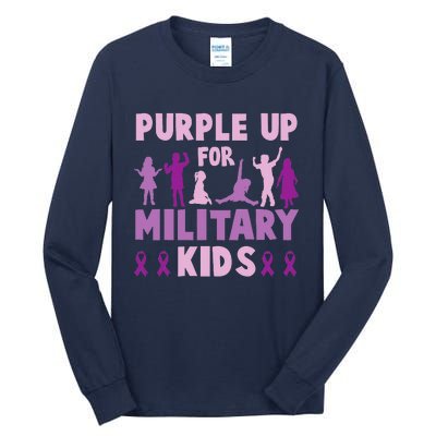 Purple Up Children's Costumes Military Children's Month American Flag Tall Long Sleeve T-Shirt