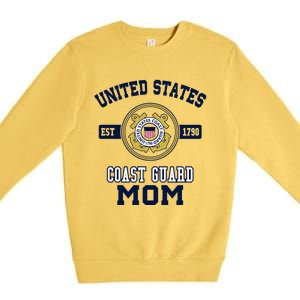 Proud Us Coast Guard Mom Military Pride Gift Premium Crewneck Sweatshirt