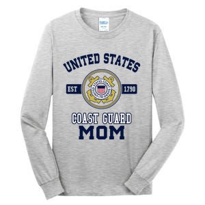 Proud Us Coast Guard Mom Military Pride Gift Tall Long Sleeve T-Shirt