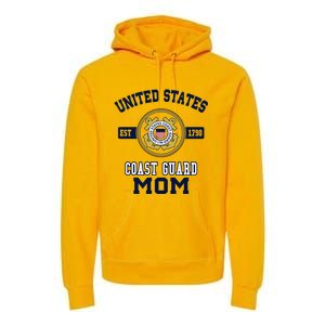 Proud Us Coast Guard Mom Military Pride Gift Premium Hoodie