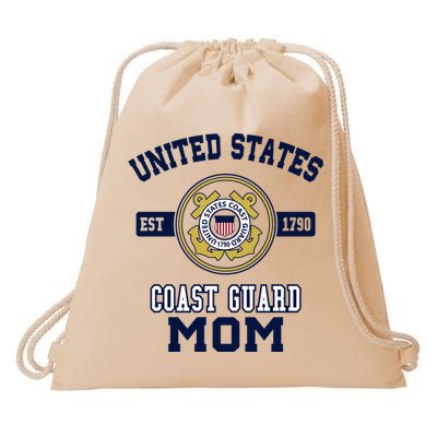 Proud Us Coast Guard Mom Military Pride Gift Drawstring Bag