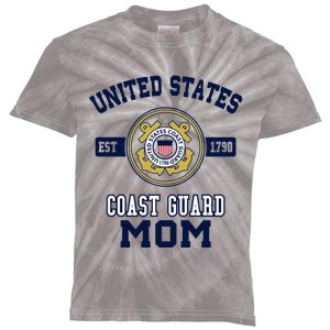 Proud Us Coast Guard Mom Military Pride Gift Kids Tie-Dye T-Shirt