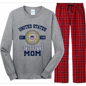 Proud Us Coast Guard Mom Military Pride Gift Long Sleeve Pajama Set