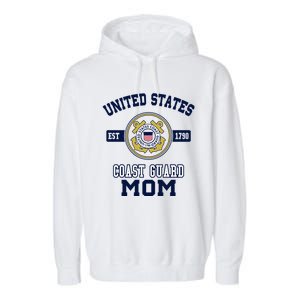 Proud Us Coast Guard Mom Military Pride Gift Garment-Dyed Fleece Hoodie