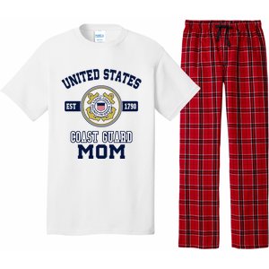 Proud Us Coast Guard Mom Military Pride Gift Pajama Set