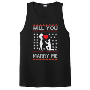 Proposal Ugly Christmas Design Funny Marry Me Gift PosiCharge Competitor Tank