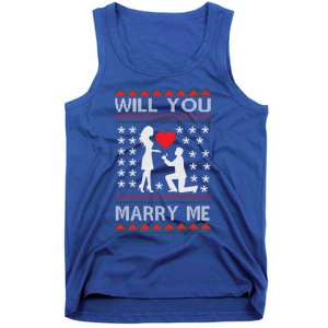 Proposal Ugly Christmas Design Funny Marry Me Gift Tank Top