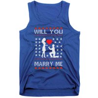 Proposal Ugly Christmas Design Funny Marry Me Gift Tank Top