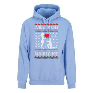 Proposal Ugly Christmas Design Funny Marry Me Gift Unisex Surf Hoodie