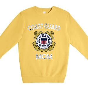 Proud Us Coast Guard Mom Military Pride Gift Premium Crewneck Sweatshirt