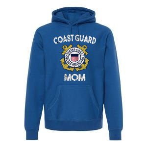 Proud Us Coast Guard Mom Military Pride Gift Premium Hoodie