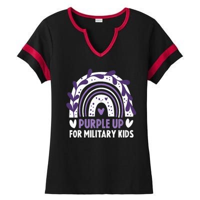 Purple Up Children's Costumes Military Children's Month American Flag Ladies Halftime Notch Neck Tee