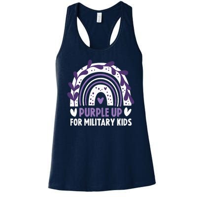 Purple Up Children's Costumes Military Children's Month American Flag Women's Racerback Tank