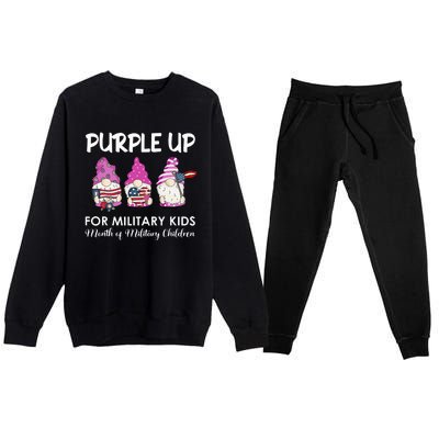 Purple Up Children's Costumes Military Children's Month American Flag Premium Crewneck Sweatsuit Set