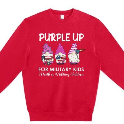 Purple Up Children's Costumes Military Children's Month American Flag Premium Crewneck Sweatshirt