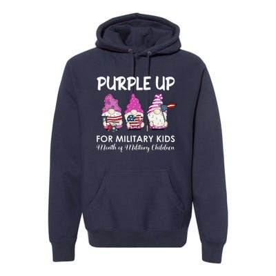 Purple Up Children's Costumes Military Children's Month American Flag Premium Hoodie