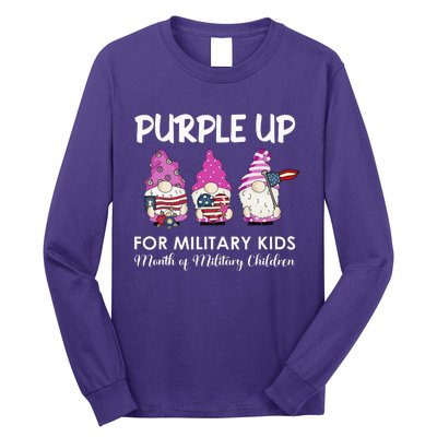 Purple Up Children's Costumes Military Children's Month American Flag Long Sleeve Shirt