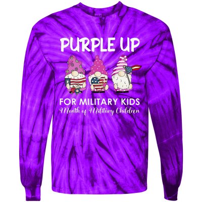 Purple Up Children's Costumes Military Children's Month American Flag Tie-Dye Long Sleeve Shirt