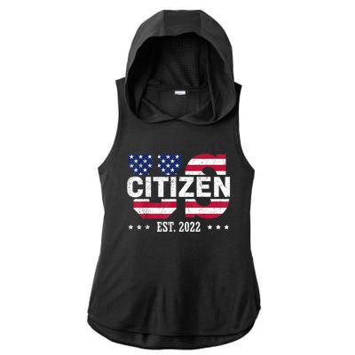 Proud US Citizenship Decoration American New USA Citizen Ladies PosiCharge Tri-Blend Wicking Draft Hoodie Tank