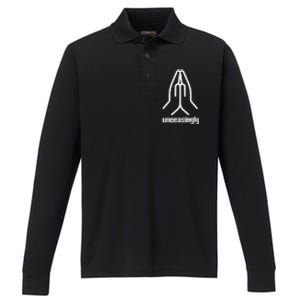 Pray Unceasingly Christian Prayer Faith Performance Long Sleeve Polo