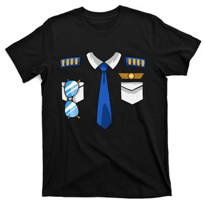 Pilot Uniform Costume Airplane Aviator Aviation Halloween T-Shirt