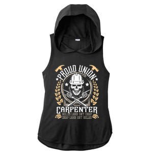 Proud Union Carpenter Woodworking Carpentry Woodworker Ladies PosiCharge Tri-Blend Wicking Draft Hoodie Tank