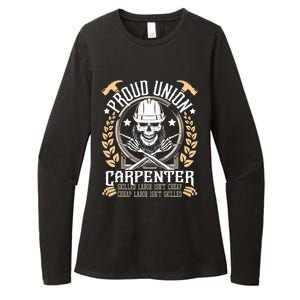 Proud Union Carpenter Woodworking Carpentry Woodworker Womens CVC Long Sleeve Shirt