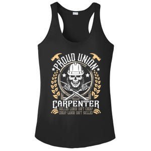 Proud Union Carpenter Woodworking Carpentry Woodworker Ladies PosiCharge Competitor Racerback Tank