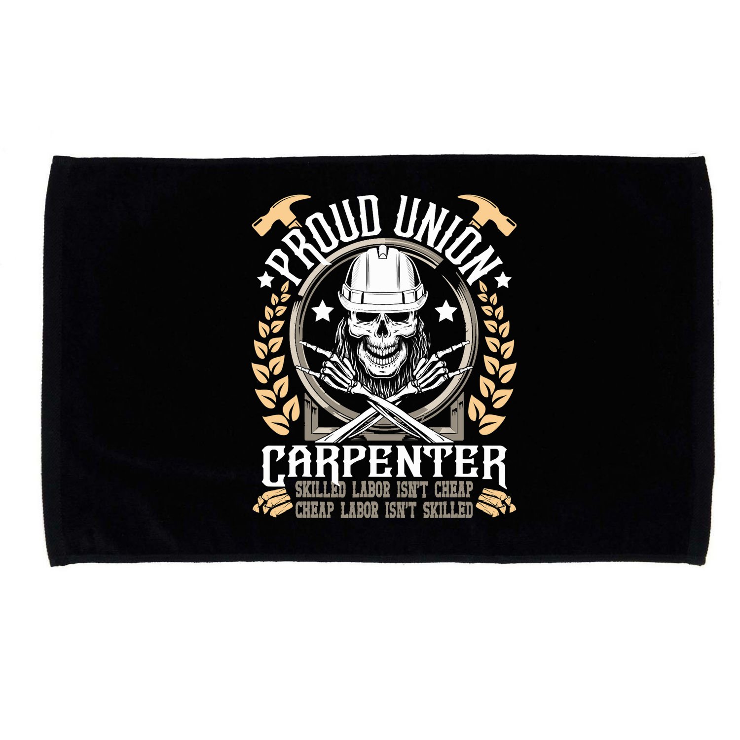 Proud Union Carpenter Woodworking Carpentry Woodworker Microfiber Hand Towel