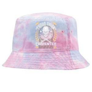 Proud Union Carpenter Woodworking Carpentry Woodworker Tie-Dyed Bucket Hat