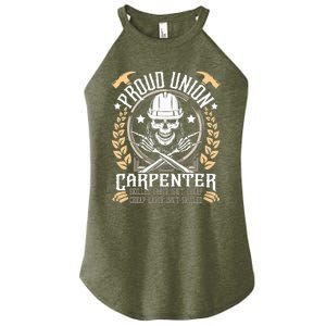 Proud Union Carpenter Woodworking Carpentry Woodworker Women's Perfect Tri Rocker Tank