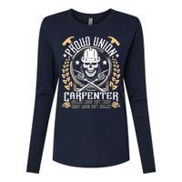 Proud Union Carpenter Woodworking Carpentry Woodworker Womens Cotton Relaxed Long Sleeve T-Shirt