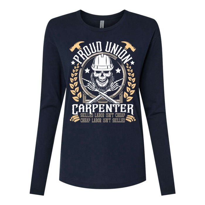 Proud Union Carpenter Woodworking Carpentry Woodworker Womens Cotton Relaxed Long Sleeve T-Shirt